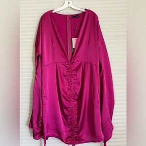 PrettyLittleThing Fuchsia Satin mini dress